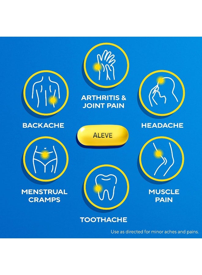 Aleve Arthritis Gelcap, Fast Acting All Day Pain Relief for Headaches, Muscle Aches, and Fever Reduction, Naproxen Sodium Gelcaps, 220 mg, Yellow, 160 Count - Image 4